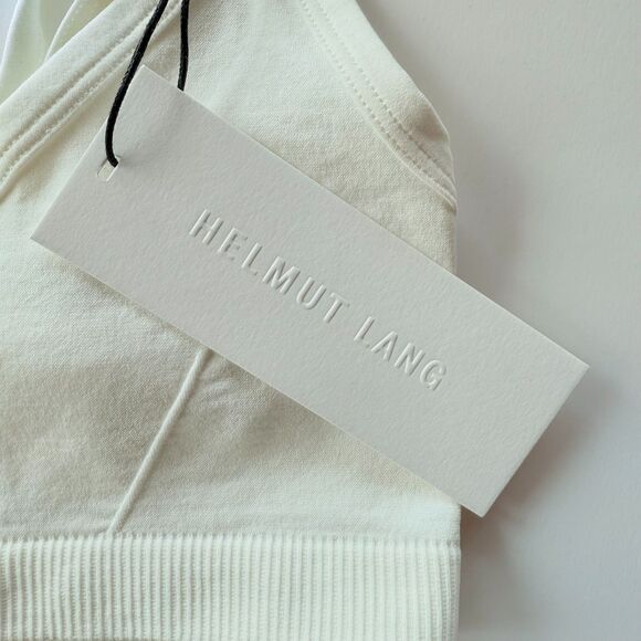 NWT Helmut Lang Button Strap Jersey Bra in Optic White Size XS - Picture 9 of 12